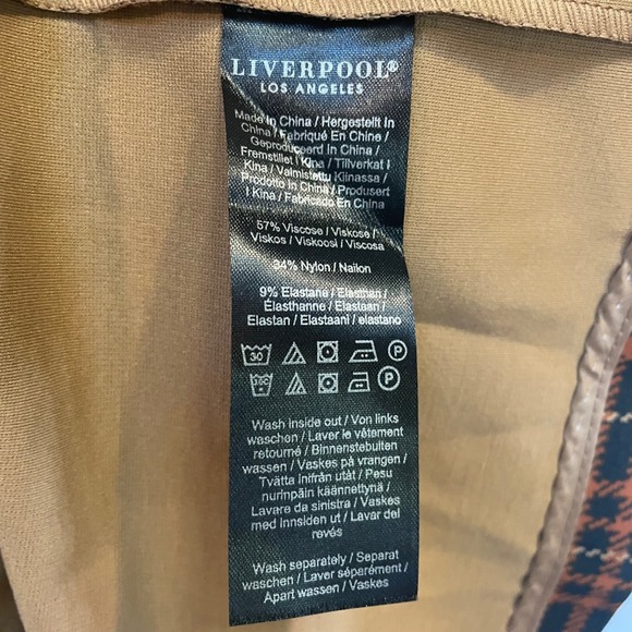 Liverpool Los Angeles Plaid Coat Women's 3X Orange Navy Plus Size - Picture 4 of 8